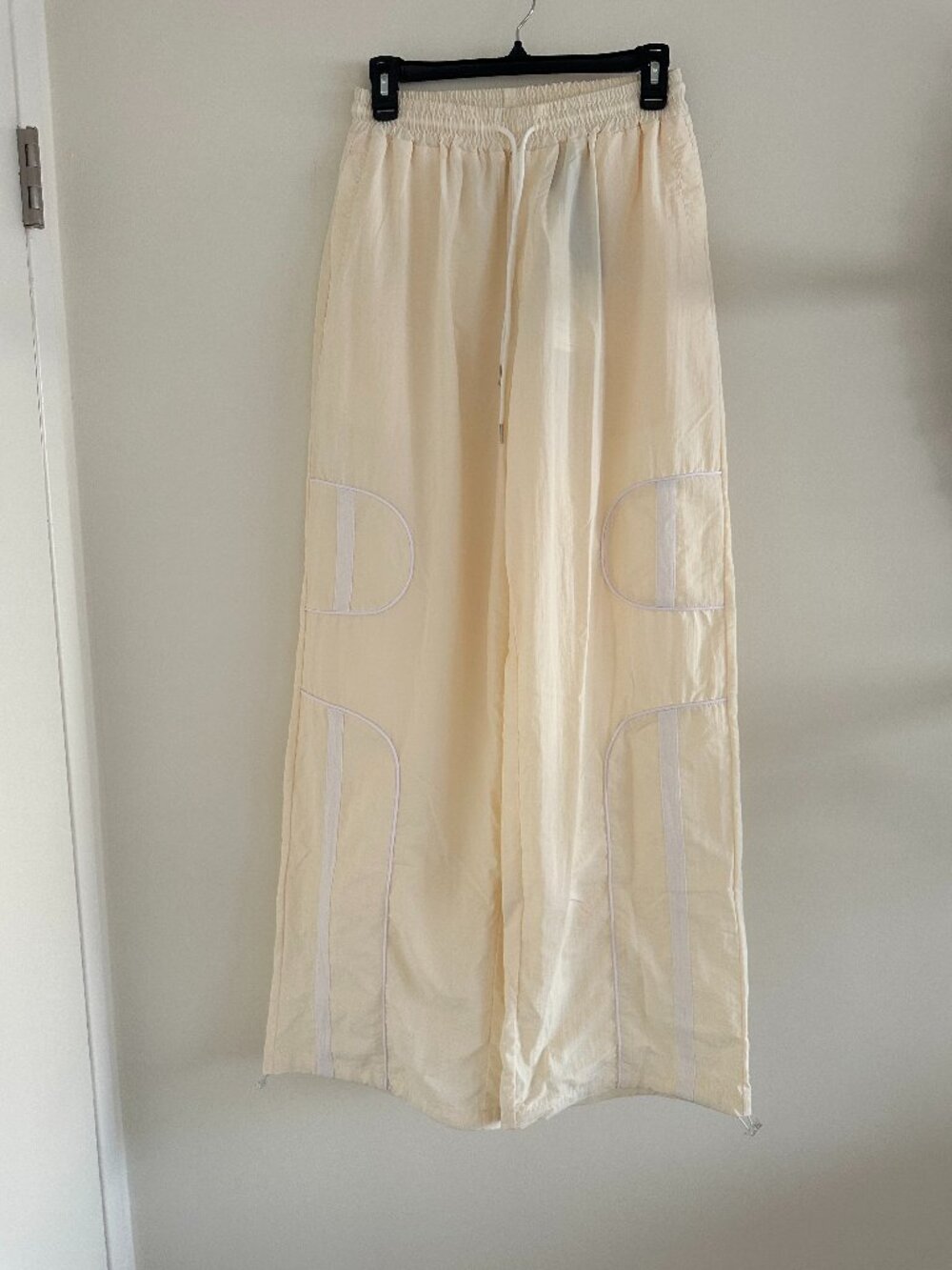 Charming Bunny Pale Yellow Apricot Track Pants Drawstring Hem (NWT) Size S